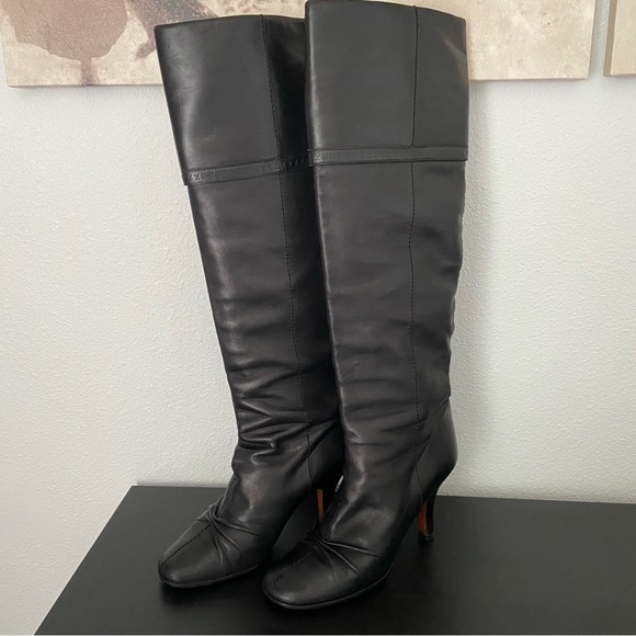 Louis Vuitton Leather Tall Stiletto Boots - Picture 1 of 16
